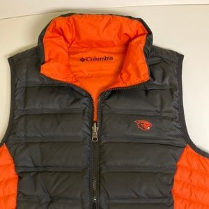 Reversible Columbia Puffy Vest. XS. Orange and black.